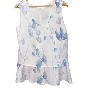 Lightweight Sleeveless Layered Floral Print Ruffled Top Wedding Vacation Pastel